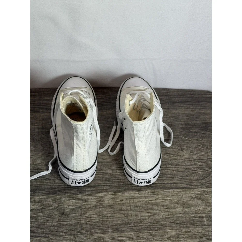 Converse Chuck Taylor All Star Platform High Top White Canvas Lace-Up 560846F